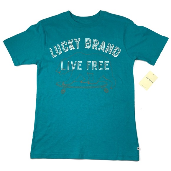 LUCKY BRAND Live Free Tee Graphic Skate T-Shirt - Picture 3 of 9